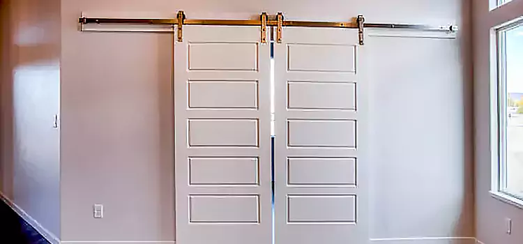 Glass Barn Door with Installation Hardware Kit Round Lake