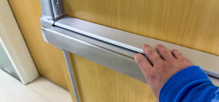 Installing a Push Bar on a Door Round Lake